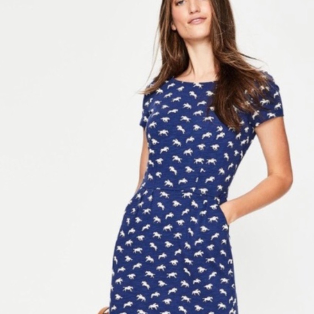 Boden Navy Phoebe Equestrian Horse Dress